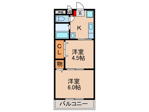 ベレ－ル岡山手の物件間取画像